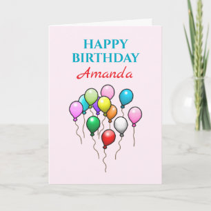 Colourful Happy Birthday Balloons Card