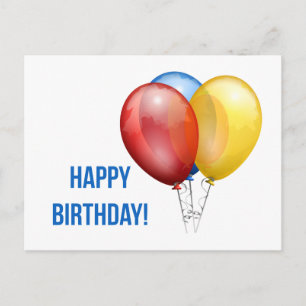 Colourful Happy Birthday Balloons Postcard