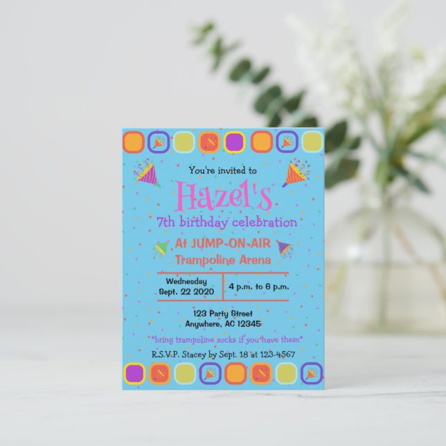 Colourful Happy Birthday birthday invitations (Standing Front)