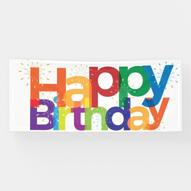 Colourful Happy Birthday Burst Banner  ("Happy Birthday Banner")