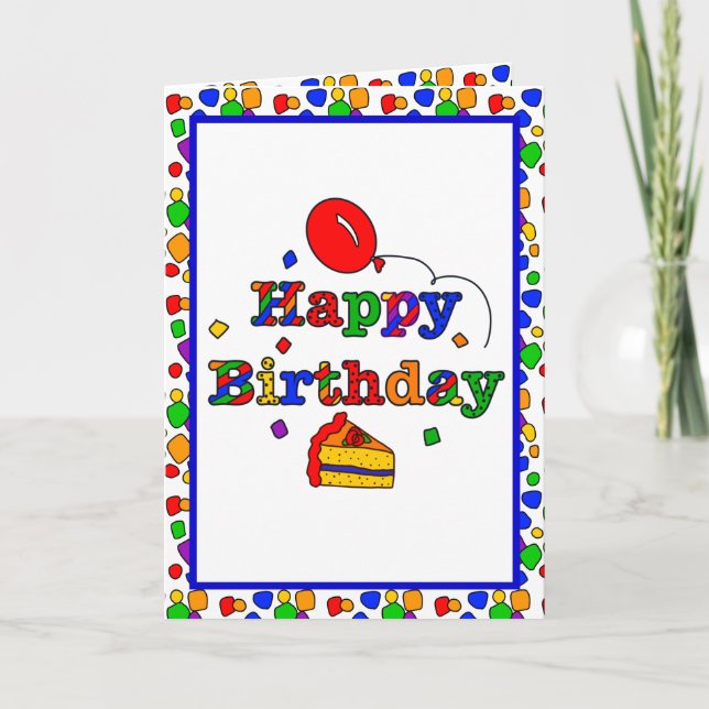 Colourful Happy Birthday Card (Front)