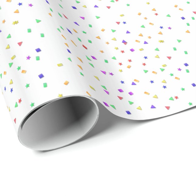 Colourful Happy Birthday Confetti Wrapping Paper (Roll Corner)