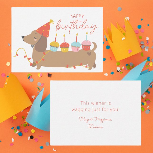 Colourful Happy Birthday Cute Dog Birthday Card (Creator Uploaded)