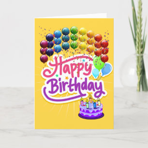 Colourful Happy Birthday Greeting Card