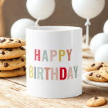 Colourful Happy Birthday  Large Coffee Mug<br><div class="desc">Colourful Happy Birthday "Make your loved one's birthday extra special with these vibrant and cheerful happy birthday balloons! Our colourful balloons are perfect for adding a festive touch to any birthday celebration. The set includes a variety of bright and eye-catching colours, ensuring a joyful atmosphere. These high-quality balloons are made...</div>
