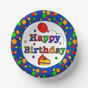 Colourful Happy Birthday Paper Plate