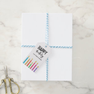 Colourful Happy Birthday Party Favours Baby Shower Gift Tags