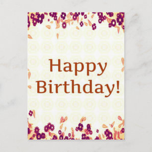 Colourful Happy Birthday Postcard