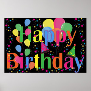 Colourful HAPPY BIRTHDAY POSTER