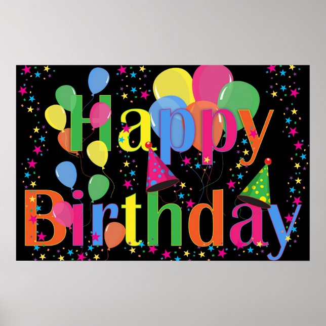 Colourful HAPPY BIRTHDAY POSTER (Front)