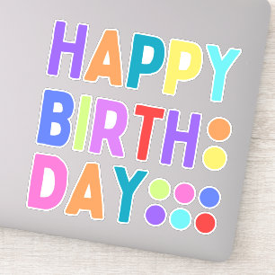 Colourful Happy Birthday Removeable Wall Decals