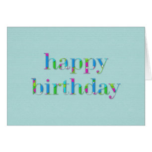 Colourful Happy Birthday Text, Blue
