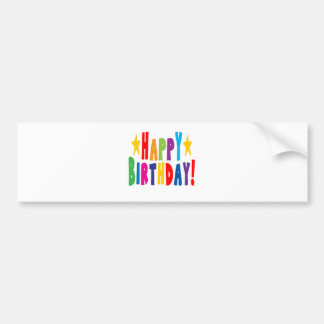 Colourful Happy Birthday Text Bumper Sticker
