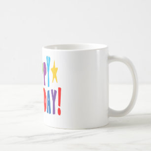 Colourful Happy Birthday Text Coffee Mug