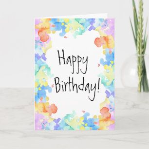 Colourful Happy Birthday Tie Dye Bright Fun Cool Card