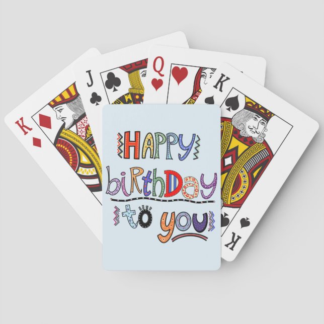 Colourful Happy Birthday to you  Playing Cards (Back)