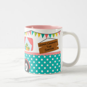 Colourful Happy Camper Two-Tone Coffee Mug