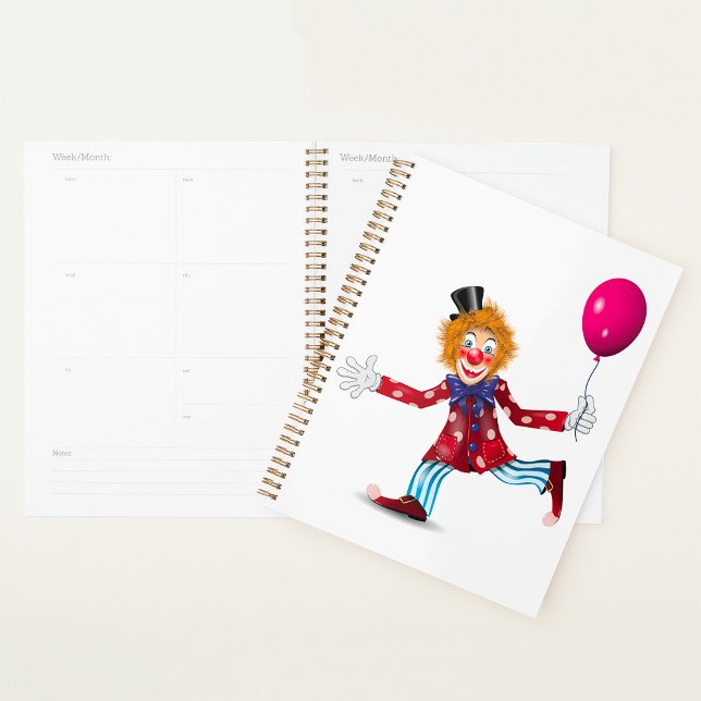 Colourful Happy Clown with Balloon Fun Circus  Planner (Creator Uploaded)