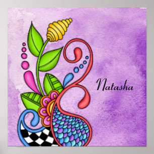 Colourful Happy Doodle Design Poster