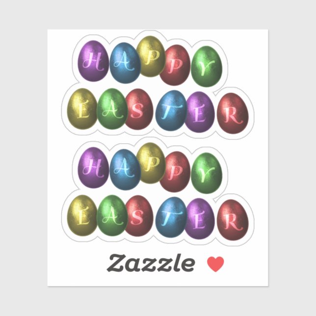 Colourful Happy Easter Eggs (Sheet)