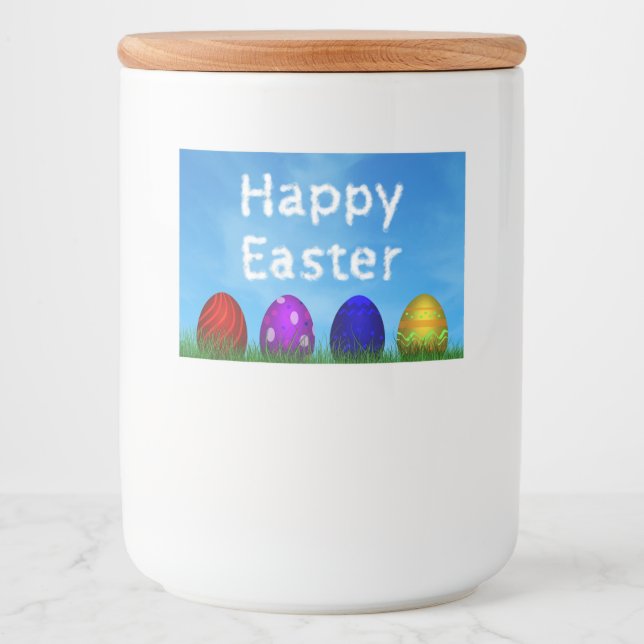 Colourful Happy Easter Eggs Food Label (Front)