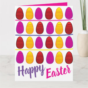 Colourful Happy Easter Eggs Greeting Card