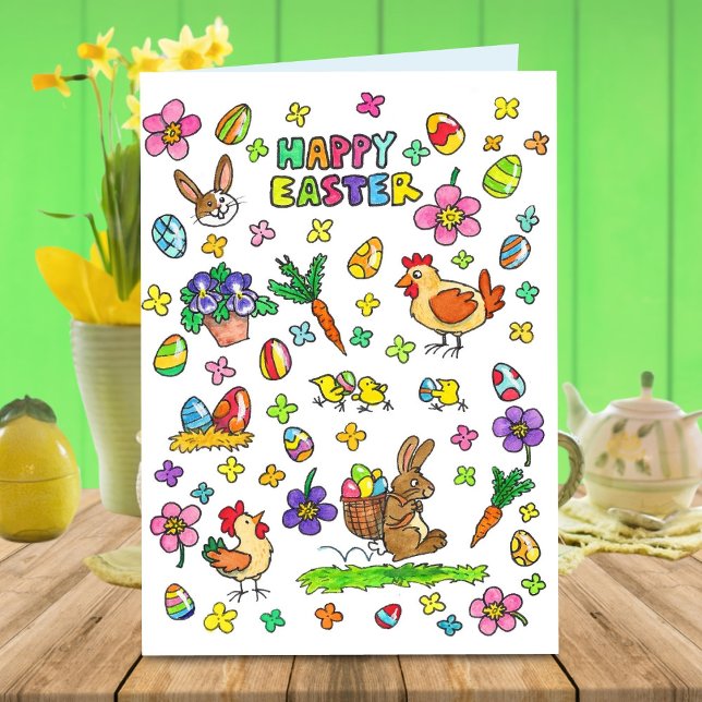 Colourful Happy Easter greeting  Card (Creator Uploaded)