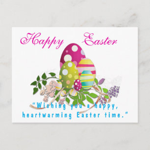Colourful Happy Easter Greeting Postcard