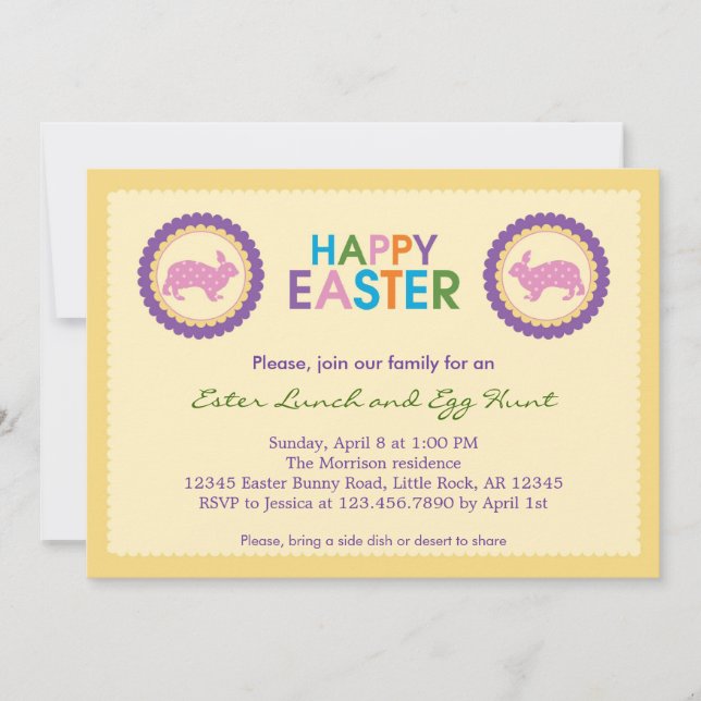 Colourful Happy Easter Invitation (Front)