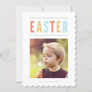 Colourful Happy Easter Photo Easter Holiday Card