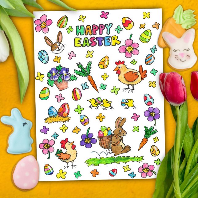 Colourful Happy Easter  Postcard (Creator Uploaded)