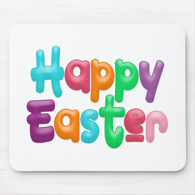 Colourful Happy Easter Typography | Mousepad (Front)