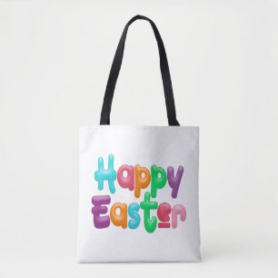 Colourful Happy Easter Typography   Tote Bag
