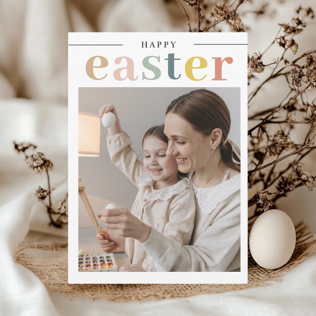 Colourful Happy Easter With Photo (Creator Uploaded)