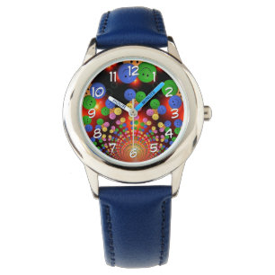 Colourful Happy Face Spiral Kids Wrist Watch