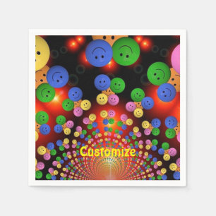 Colourful Happy Face Spiral Napkins