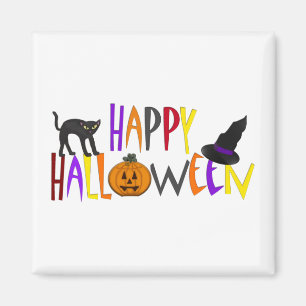 Colourful Happy Halloween Magnet