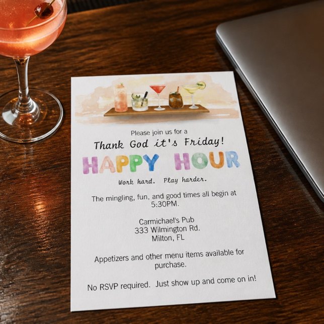 Colourful Happy Hour Invitation (Creator Uploaded)