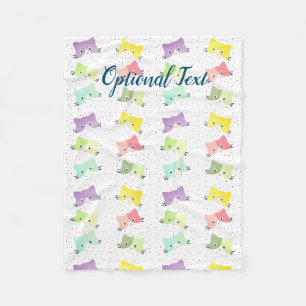 Colourful Happy Kittens Pattern Fleece Blanket