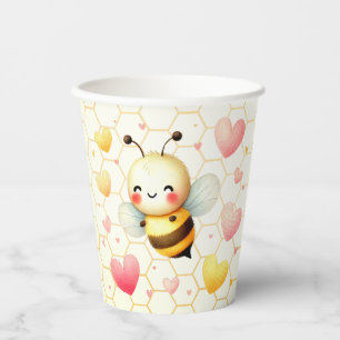 Colourful Happy Little Honey Bee Baby Shower Cute Paper Cups