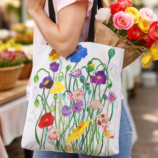 Colourful happy modern wild poppy bag (Creator Uploaded)