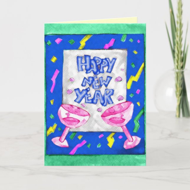 Colourful Happy New Year Card (Front)