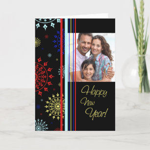 Colourful Happy New Year Photo Card