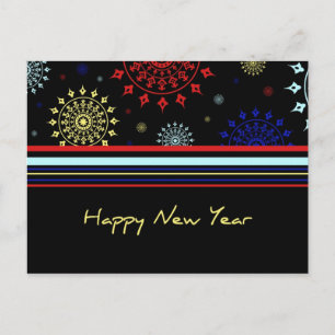 Colourful Happy New Year Postcards
