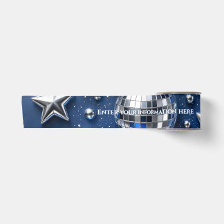 Colourful Happy New Year with Chrome ,Retro Disco Satin Ribbon