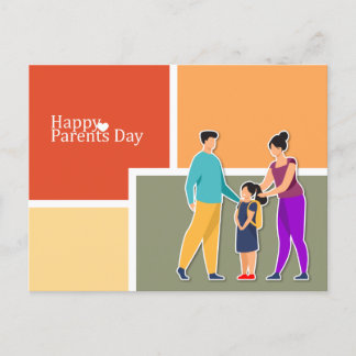 Colourful Happy Parents Day Postcard