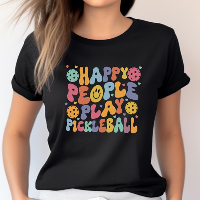 Colourful Happy People Play Pickleball  T-Shirt (Creator Uploaded)