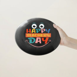 Colourful Happy Teachers Day Funny Face Wham-O Frisbee