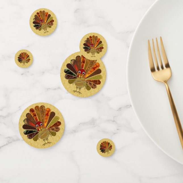 Colourful Happy Thanksgiving Turkey Confetti (Group)