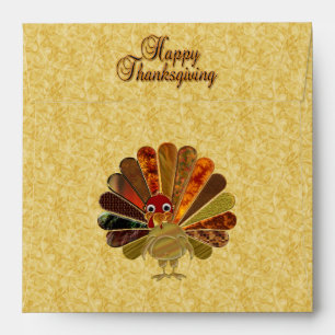 Colourful Happy Thanksgiving Turkey Envelope